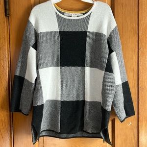 Gingham black and white long sleeve shirt for Max Studio